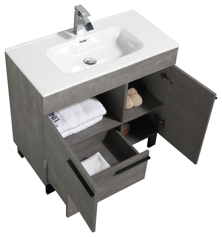 Alma Gill Freestanding Vanity With One Porcelain sink, 36"