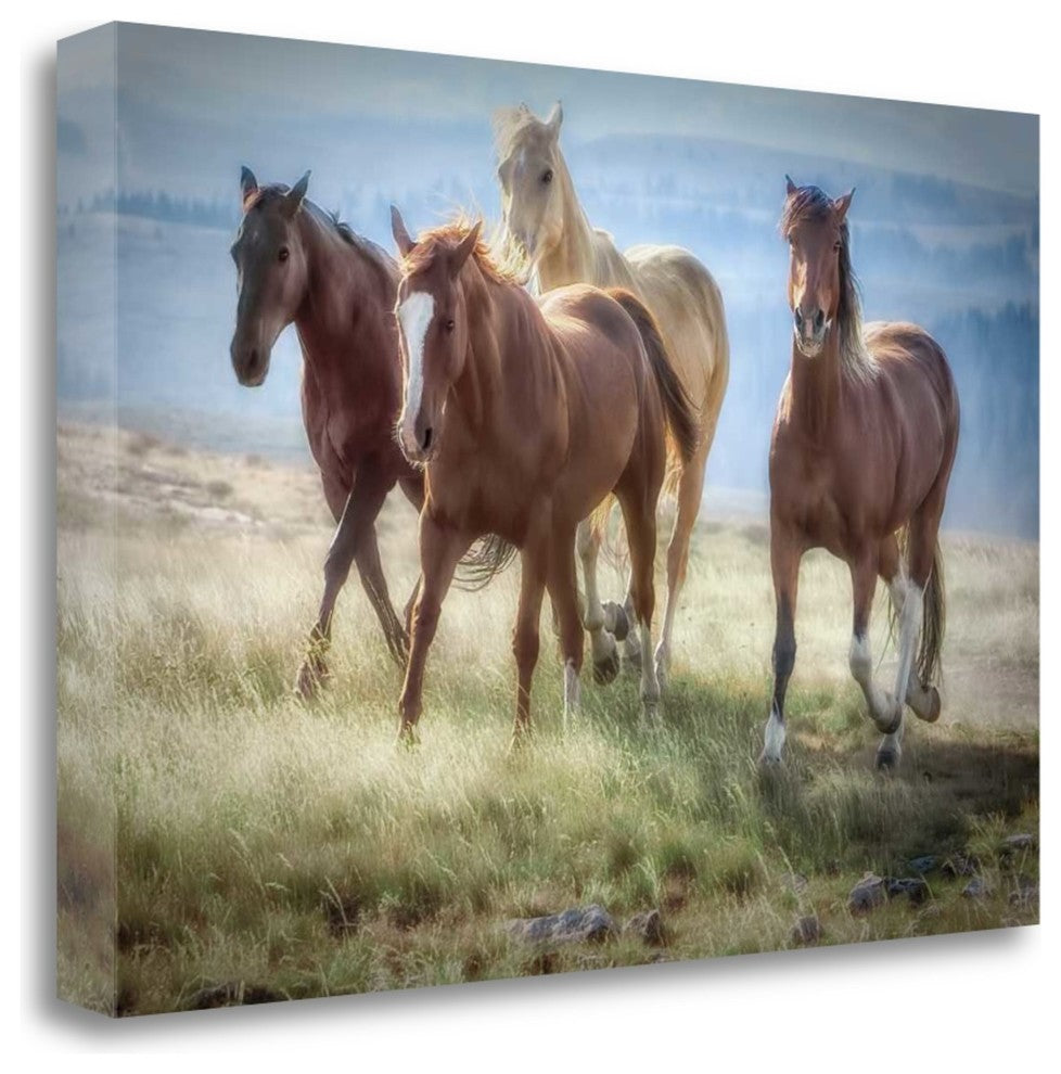 "Morning Stroll" By Wendy Caro,Ready to Hang Giclee Print on Gallery Wrap Canvas