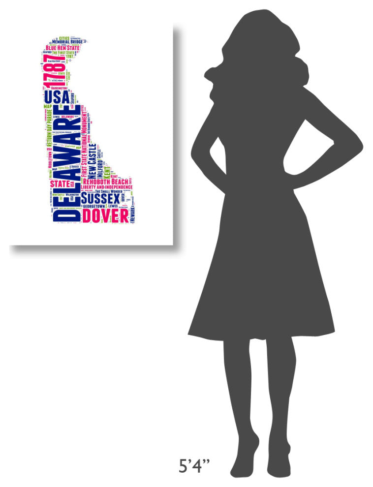"Delaware Word Cloud Map" Fine Art Print