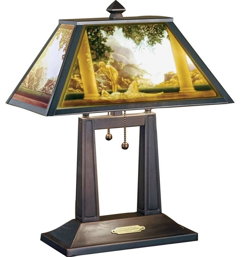 20"H Maxfield Parrish Daybreak Porcelain Lithophane Table Lamp