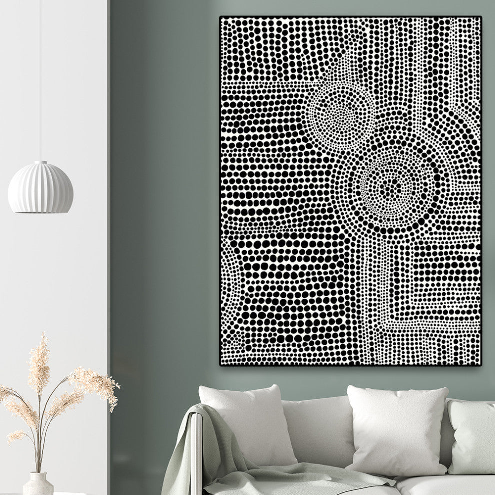 "Clustered Dots A" Oversized Framed Canvas, 60" x 40"