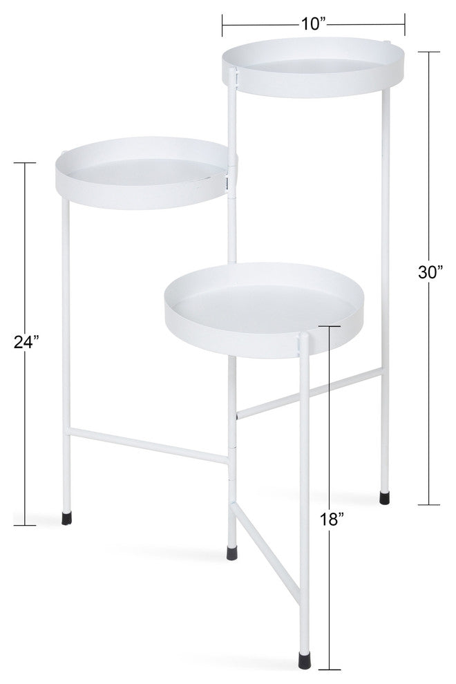 Finn Tri-Level Plant Stand, White 16x21x30
