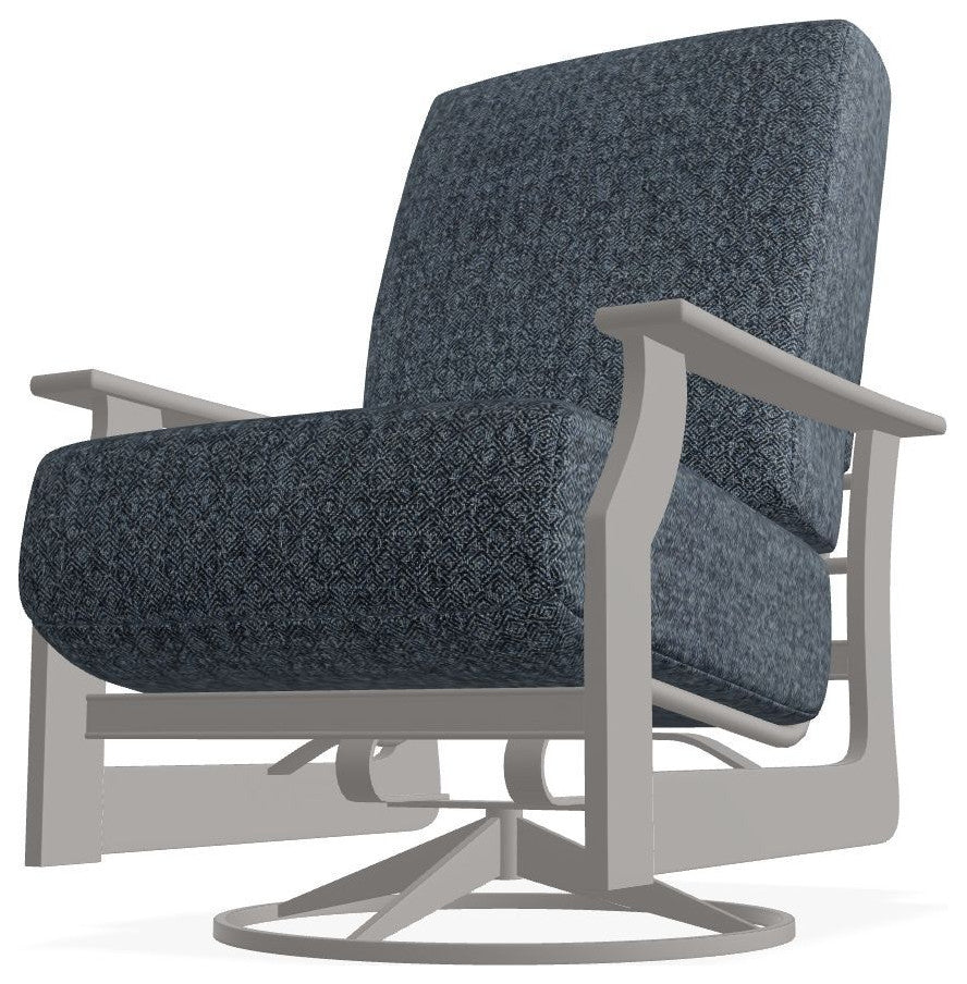 St. Catherine Deep Seat Outdoor Swivel Rocker, Restore Indigo/Warm Gray
