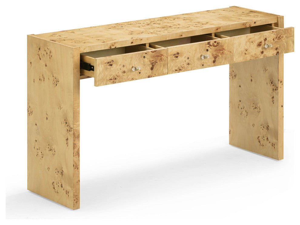 Brandyss Burl Console Table, Natural Burl