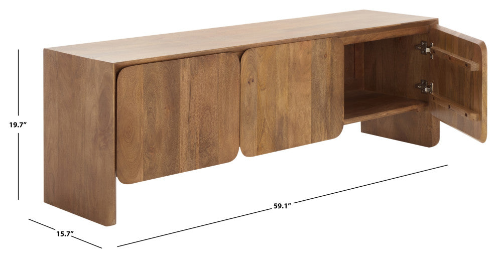 Safavieh Couture Grigorio 3 Door Wood Sideboard, Brown