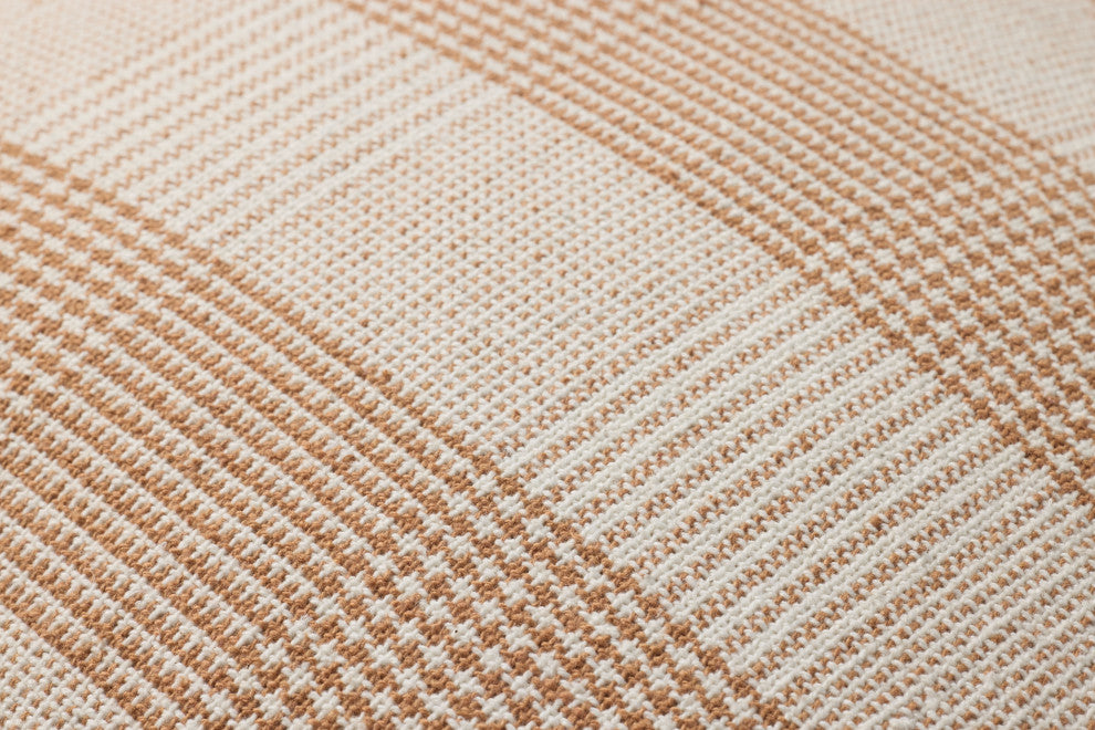 Chris Loves Julia x Loloi Auggie Orange / White 22'' x 22'' Cover, Down Pillow