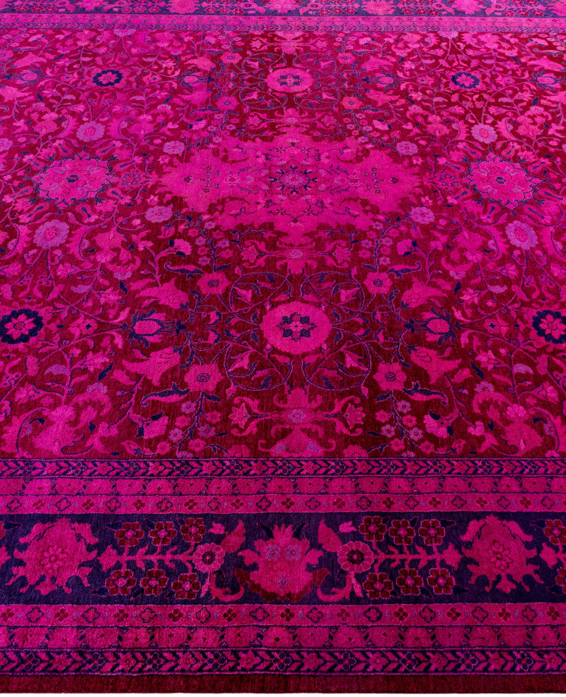 Overdyed One-of-a-Kind Hand-Knotted Area Rug Purple, 7' 10" x 9' 10"