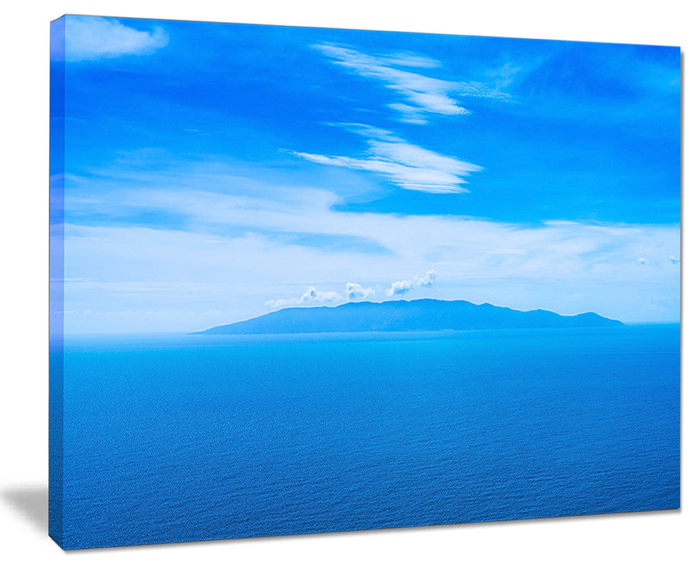 "Giglio Island Aerial View From Argentario" Seashore Wall Art, 20"x12"