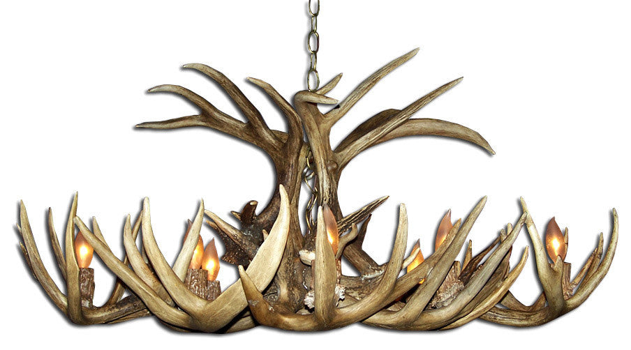 Whitetail Deer Oblong Antler Chandelier Light, Extra Large, No Shades