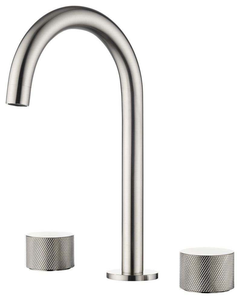 Circular X 8" Bathroom Sink Widespread Faucet with Drain Assembly, Brushed Nickel