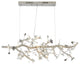 Smoke and Clear Crystal Branch Light Fixture With Clear Beaded Crystal Branches