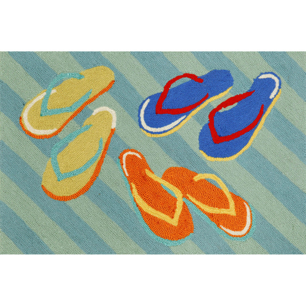Frontporch Flip Flops Indoor/Outdoor Rug Blue 2'6x4'