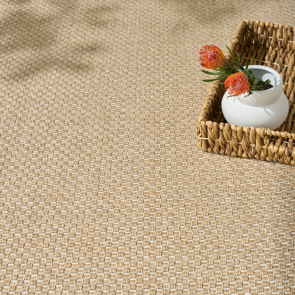 Nourison Tulum 5'3" x 7' Taupe Outdoor Rug