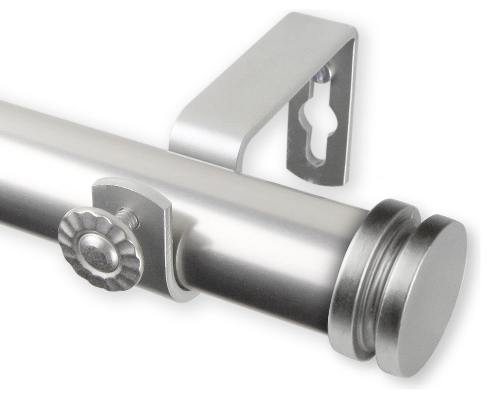 Lid 1" Curtain Rod, Satin Nickel, 120"-170"