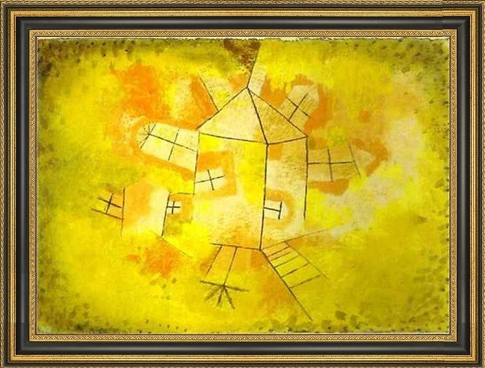 Paul Klee Revolving House - 18" x 27" Framed Premium Canvas Print