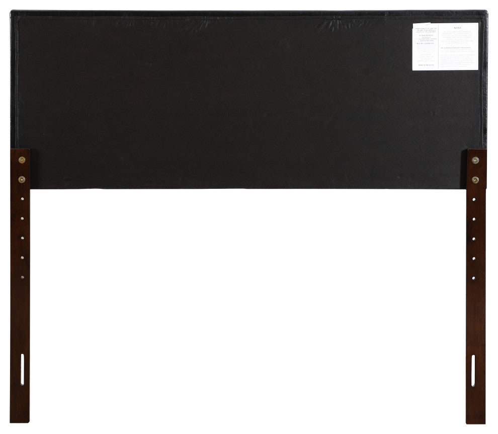 Novo 2 Faux Leather Adjustable Headboard, Black, Full