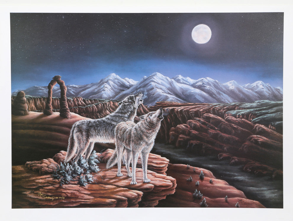 Lori Salisbury "Howling" Offset Lithograph