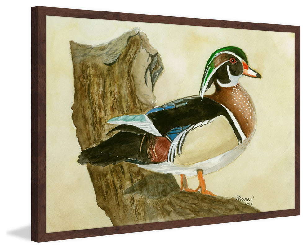 "Woodduck" Framed Painting Print, 36"x24"