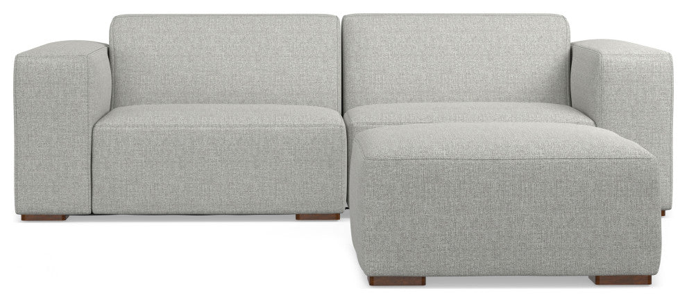 Rex 2-Seater Modular Sofa and Ottoman Set in Tightly Woven Performance Fabric