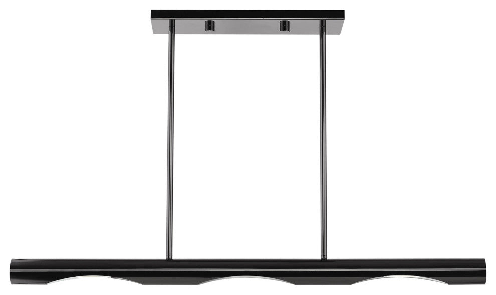 Black Chrome Contemporary, Minimal, Industrial, Urban, Sleek Linear Chandelier
