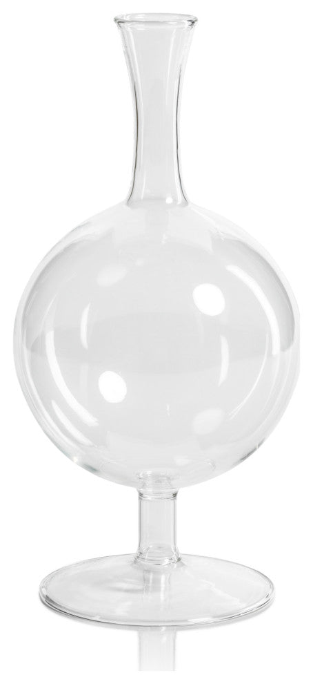 Lillee Round Glass Footed Vases, Set of 2
