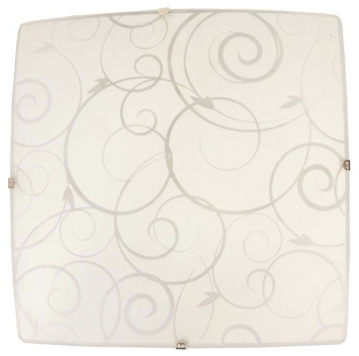 Simple Designs Square Flushmount Ceiling Light With Scroll Swirl Design