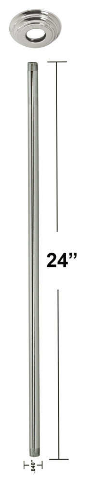 1/2" Ips X 24" Ceiling Mounted Shower Arm With Flange In Polished Brass, Polished Nickel