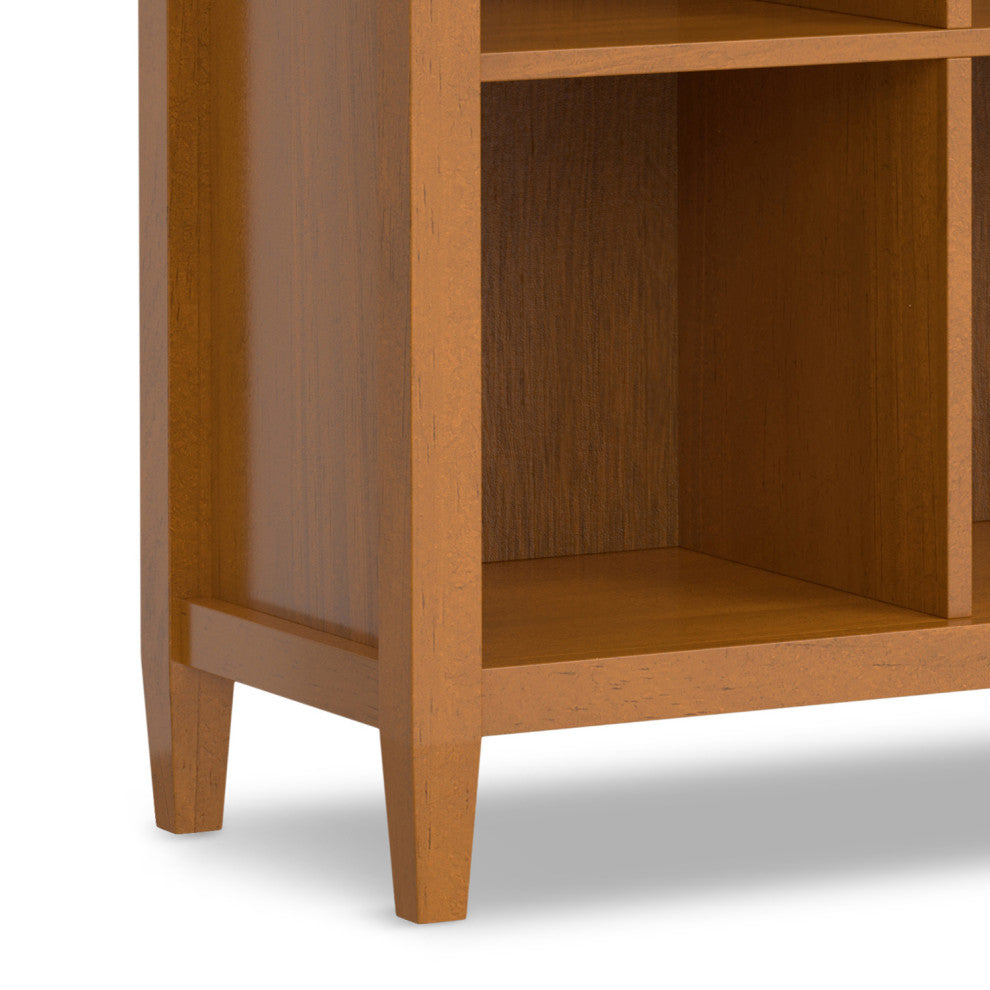 Warm Shaker Solid Wood 8 Cube Storage, Light Golden Brown