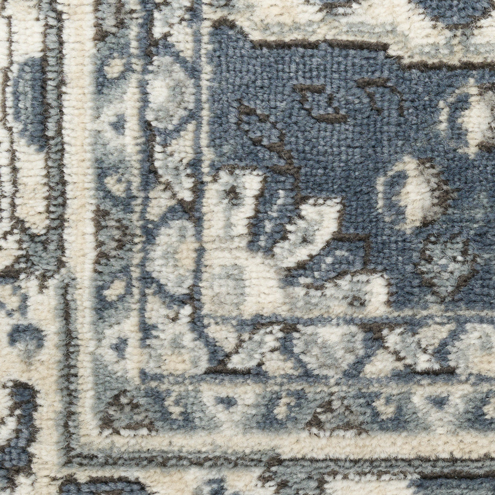 Nourison Quarry 2'2" x 7'6 Navy Ivory Vintage Indoor Rug