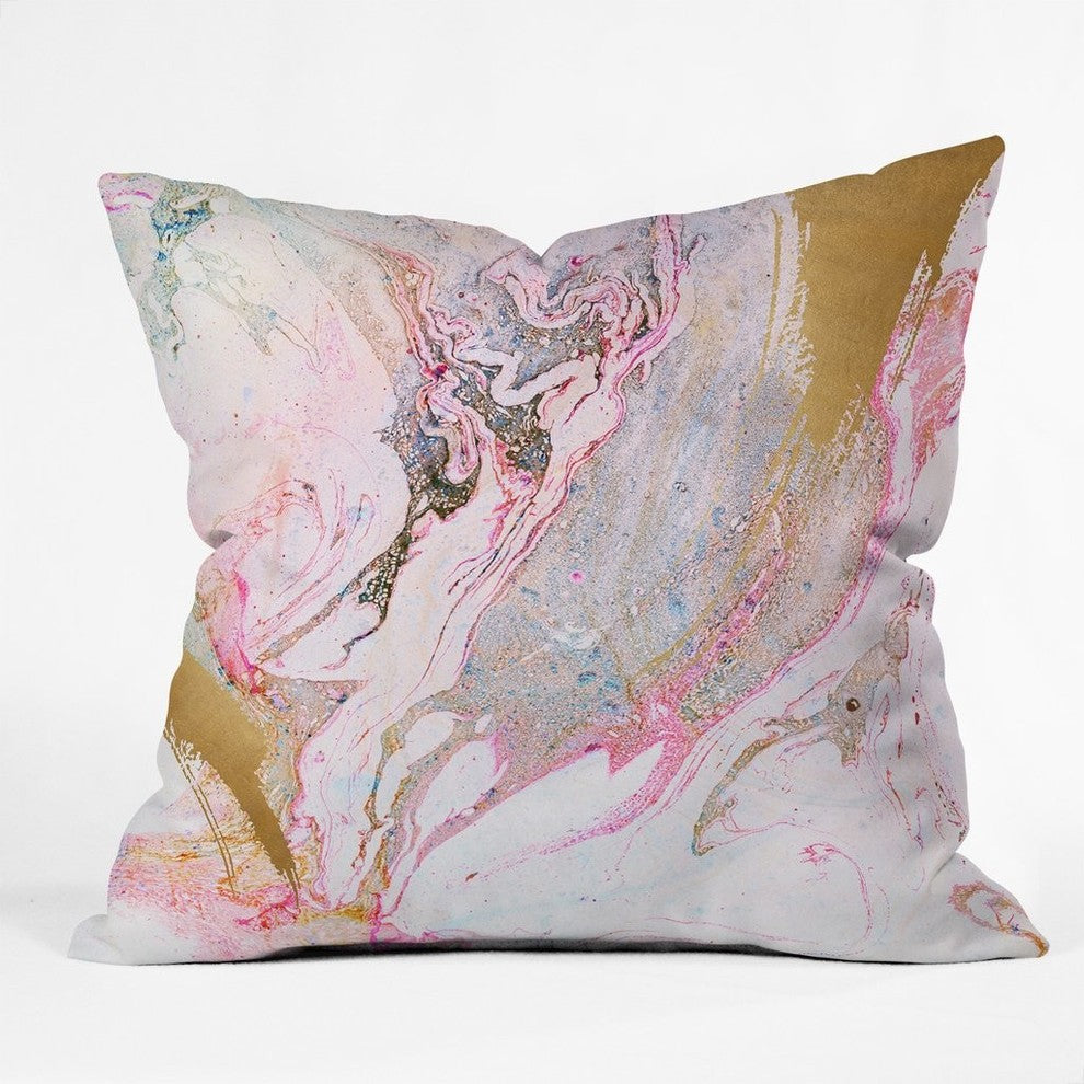 Iveta Abolina Winter Marble Throw Pillow, 18"x18"