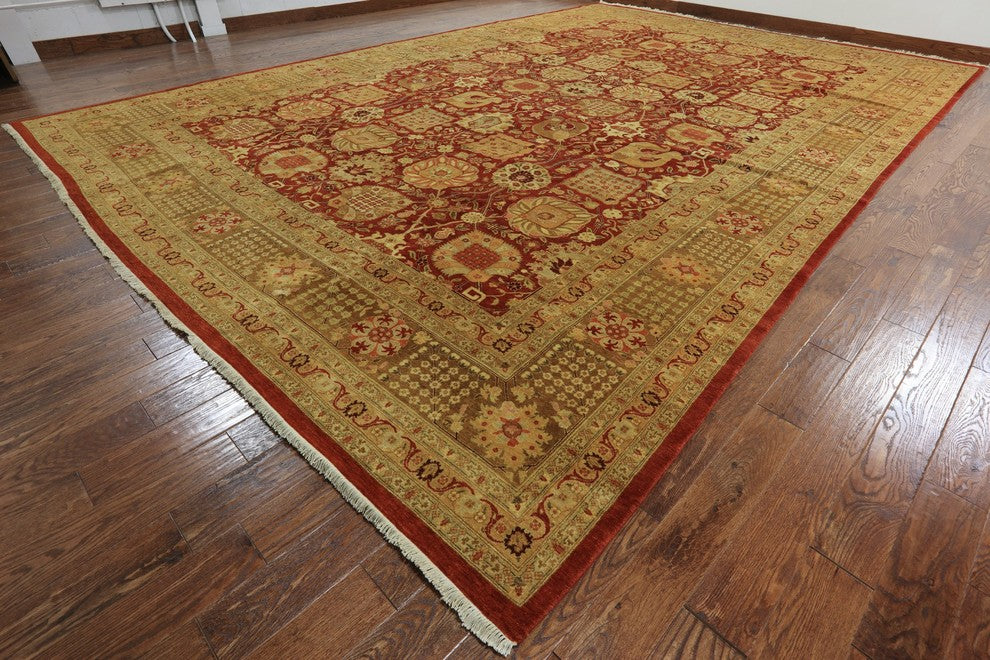 Oriental Peshawar Hand Knotted Rug 12'x19', W2645