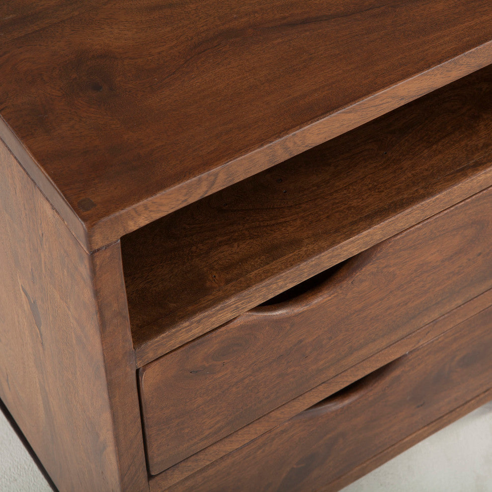 Nottingham 23-Inch Acacia Wood Night Chest in Walnut Finish
