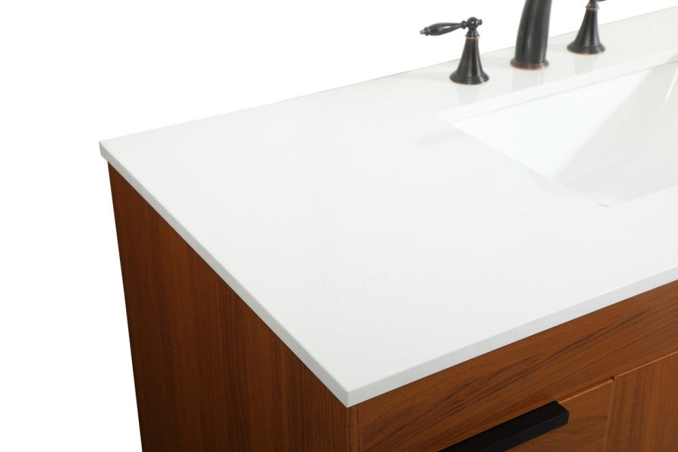 Home Living 22" Modern Teak-Light Bathroom Vanity