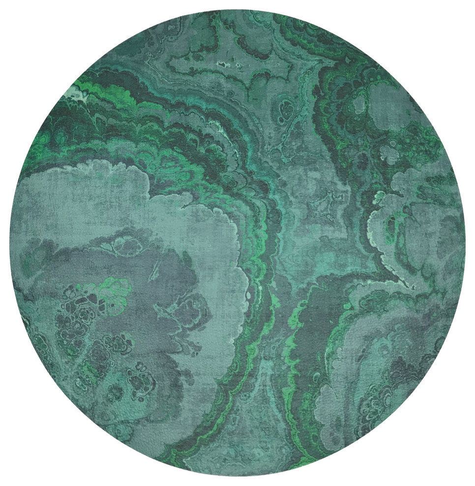 Agate Malachite 16" Round Pebble Placemats, Set of 4