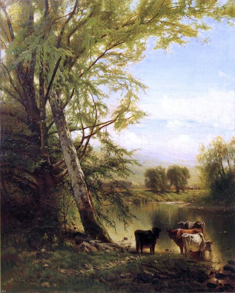 Arthur Parton Pastoral Landscape Premium Canvas Print