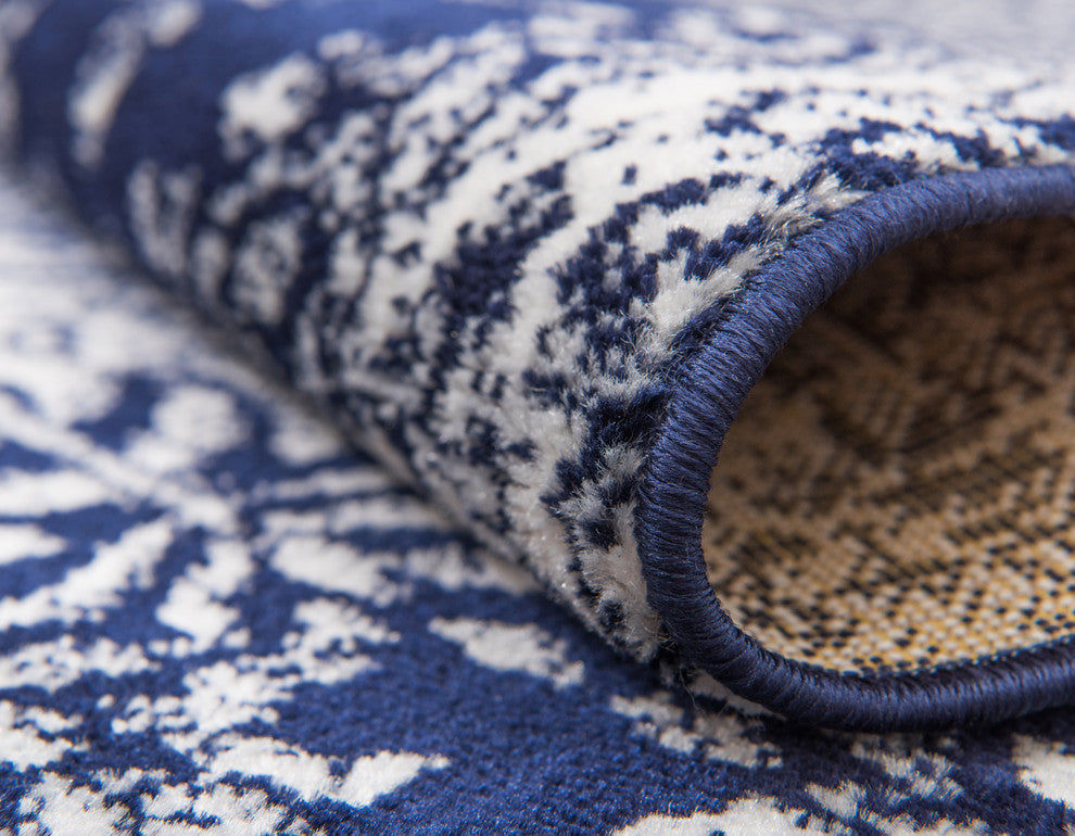 Unique Loom Navy Blue Grand Sofia 2' 0 x 6' 7 Runner Rug