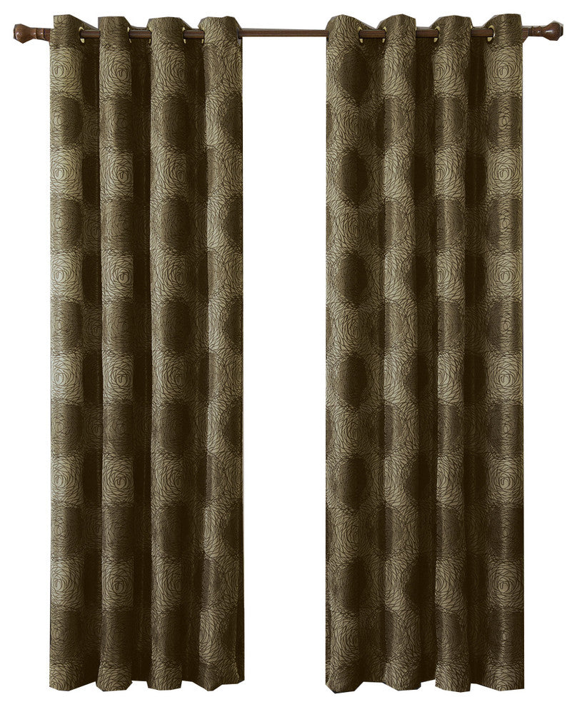Lexington Jacquard Grommet-Top Panels, Set of 2, Green, 104"x63"