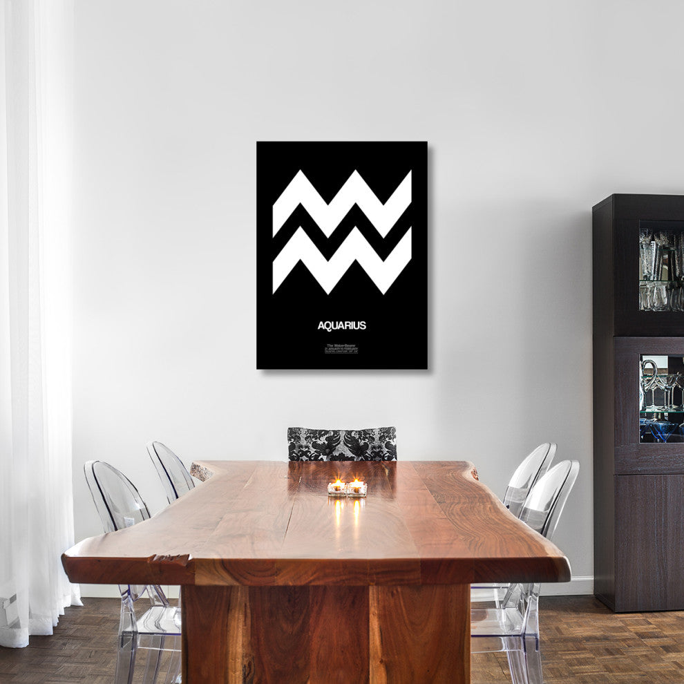 "Aquarius Zodiac Sign White" Fine Art Print
