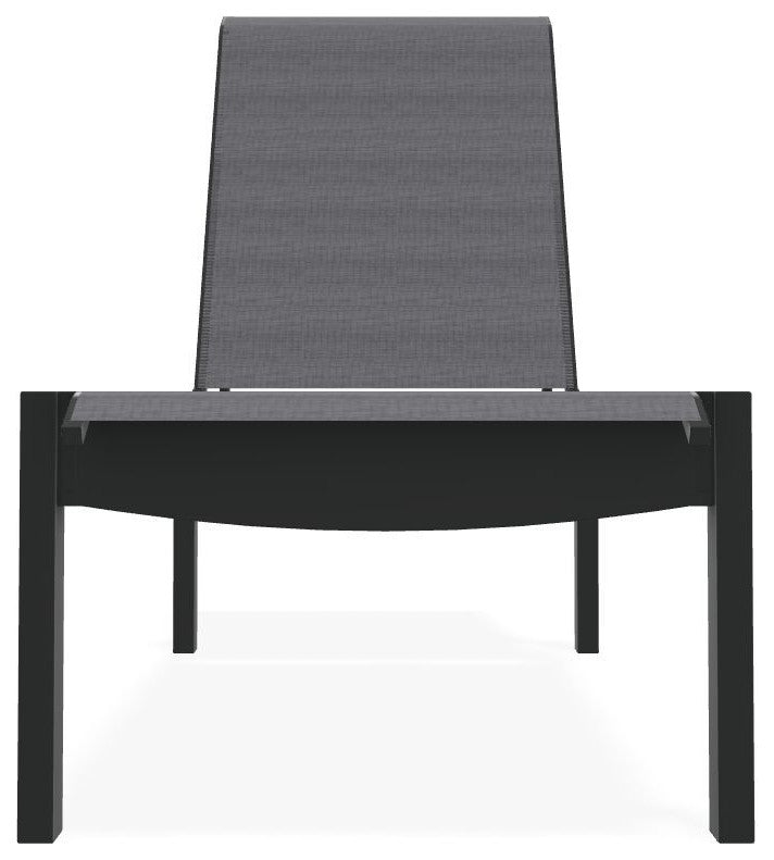Leeward Sling Stackable Outdoor Chaise Lounge, Augustine Pewter/Graphite