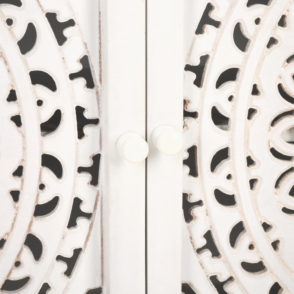 Safavieh Raelie 2 Shelf 2 Door Media Stand, White Washed