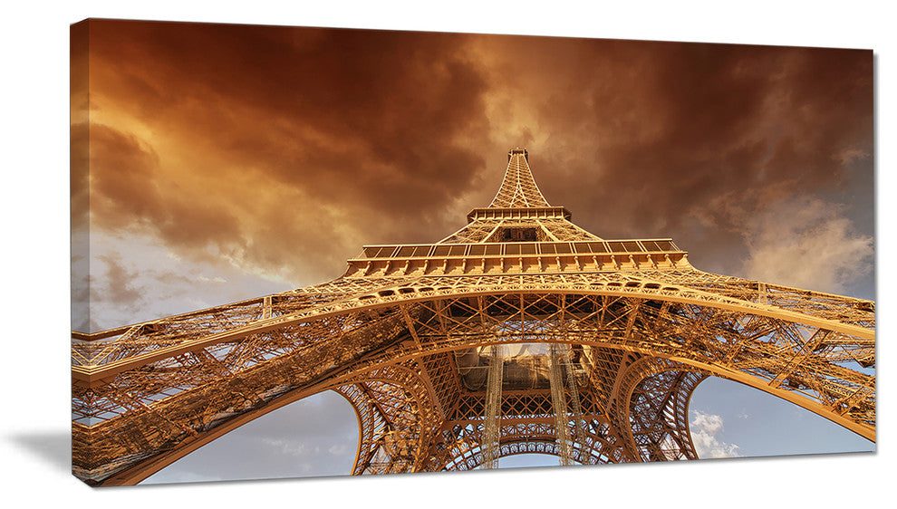 "Beautiful View of Paris Eiffel Tower in Paris" Cityscape Art, 40"x20"