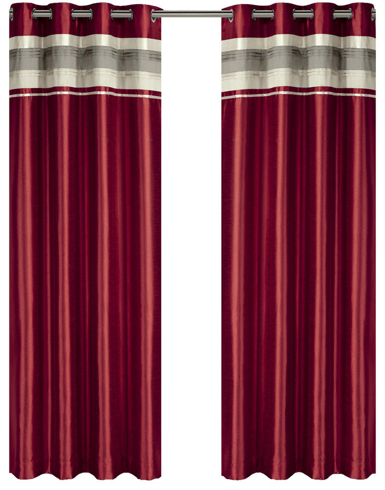 Milan Blackout Multilayer Energy-Saving Curtain, Red, 108"x84", Set of 2