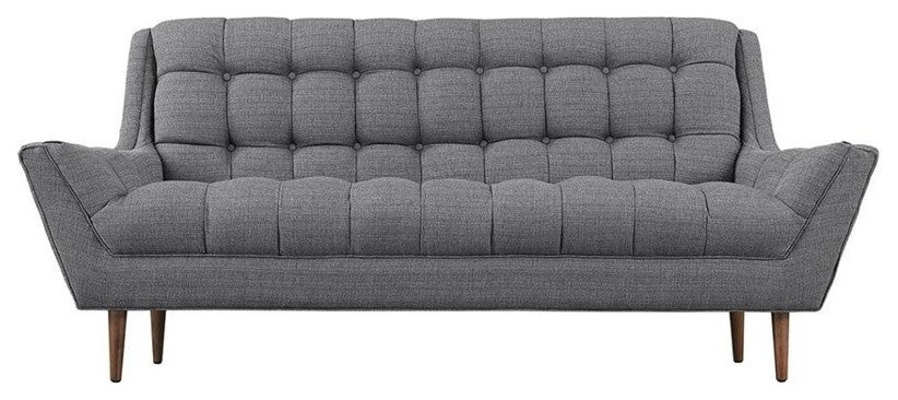 Modern Gray Response Upholstered Fabric Loveseat