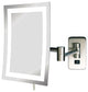 Modern Wall Mounted Rectangular Make-Up Mirror, Nickel