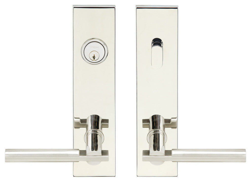 Sequoia Lever, Tubular Entry, Single Cylinder, LH, Polished Stainless Steel