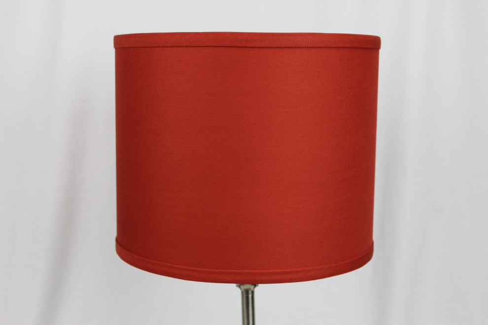 Fenchel Shades 11"x11"x9" Spider Attachment, Drum Lamp Shade, Linen Paprika
