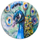 Beautiful Peacock Watercolor, Animal Round Wall Art, 11"