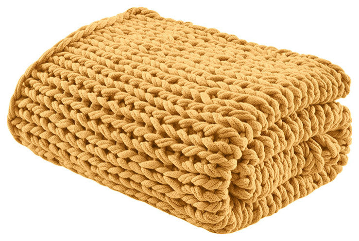 Madison Park Chunky Double Knit Hand Made Throw Blanket