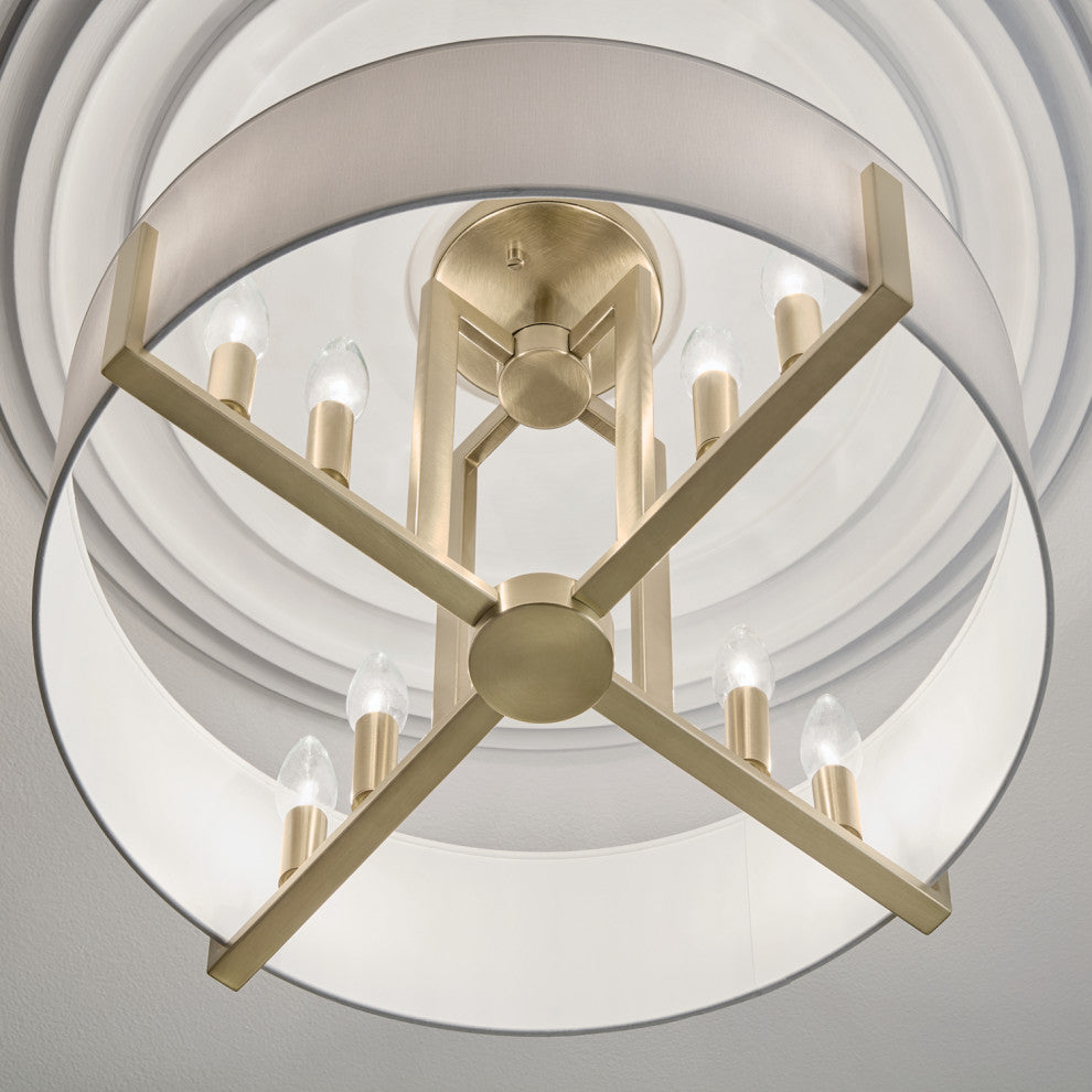 Malen 4 Light Semi Flush Light, Champagne Bronze, Champagne Bronze, 8 Light