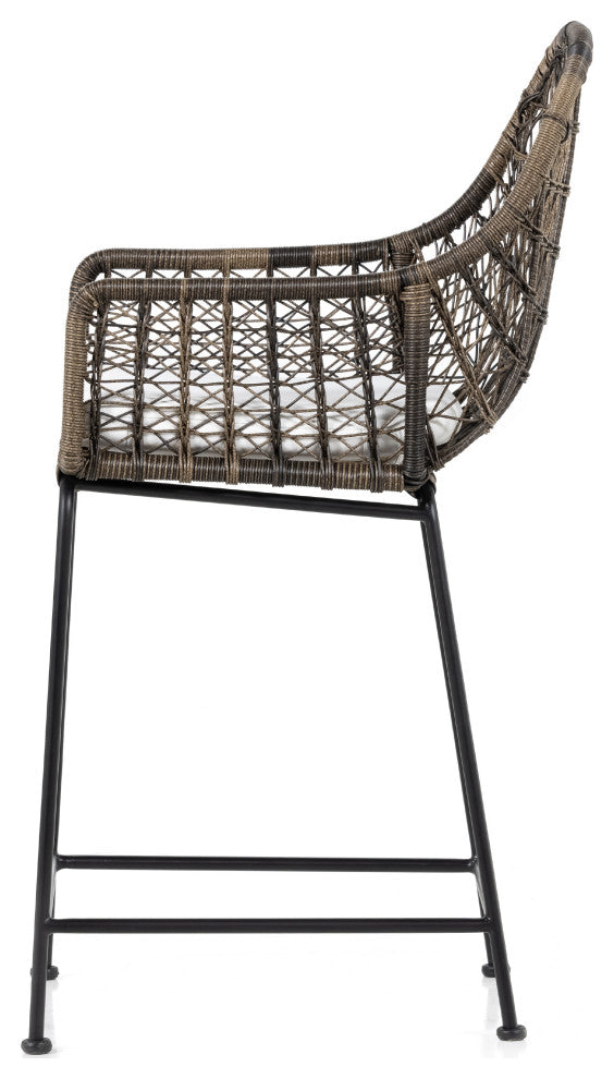 Bandera Outdoor Stool WithCshn-Grey-Countr